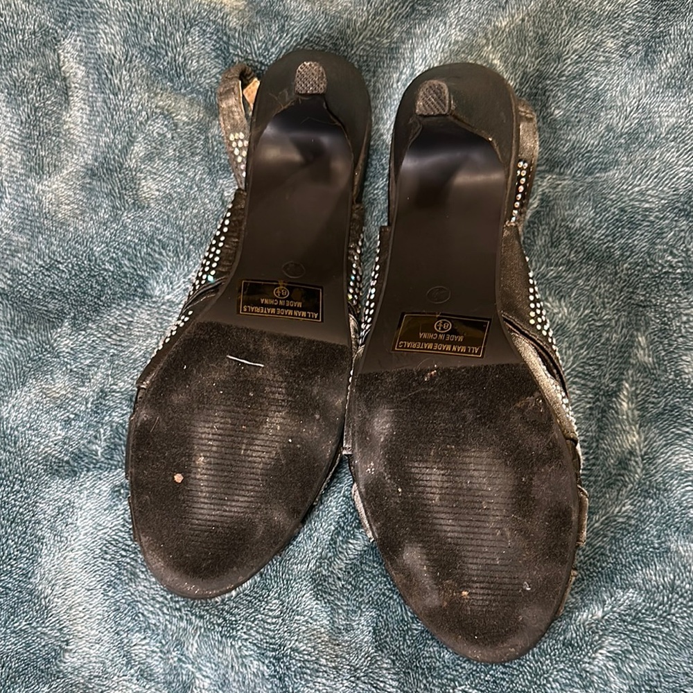Gray Silver Rhinestone Heels - Picture 5 of 5